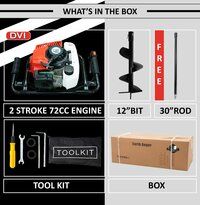 72cc Earth Auger with 12 inch bit