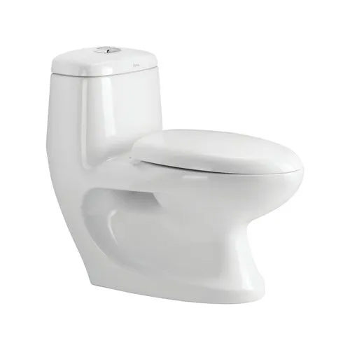 One Piece Water Closet Toilet Seat - Color: White