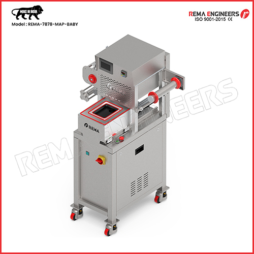 REMA-7878-MAP-Single Tray Cup Semi Automatic Map Vacuum Gas Tray Cup Sealing Machine