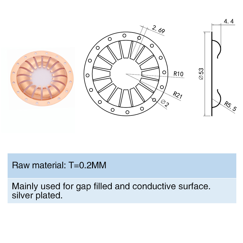 Circular beryllium copper shrapnel