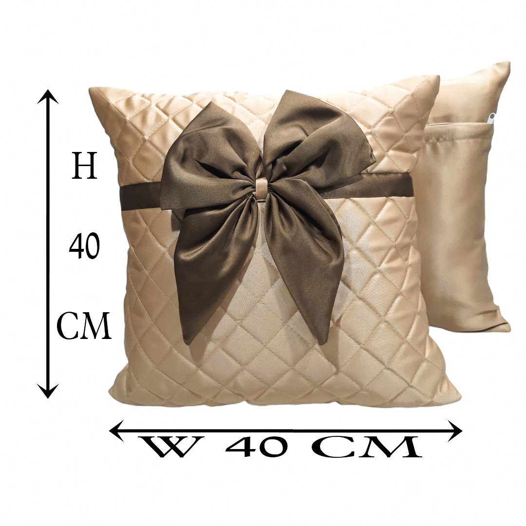 Quilted Designer Cushion Cover, Decorative Hand Made Tie Design Throw/Pillow Cushion Covers