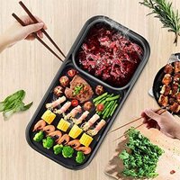 Mitsico Multifunctional Rinse One Pot Portable Home Electric Hot Pot Cooking Machine Multifunction Barbecue Pot Korean BBQ Hot Pot