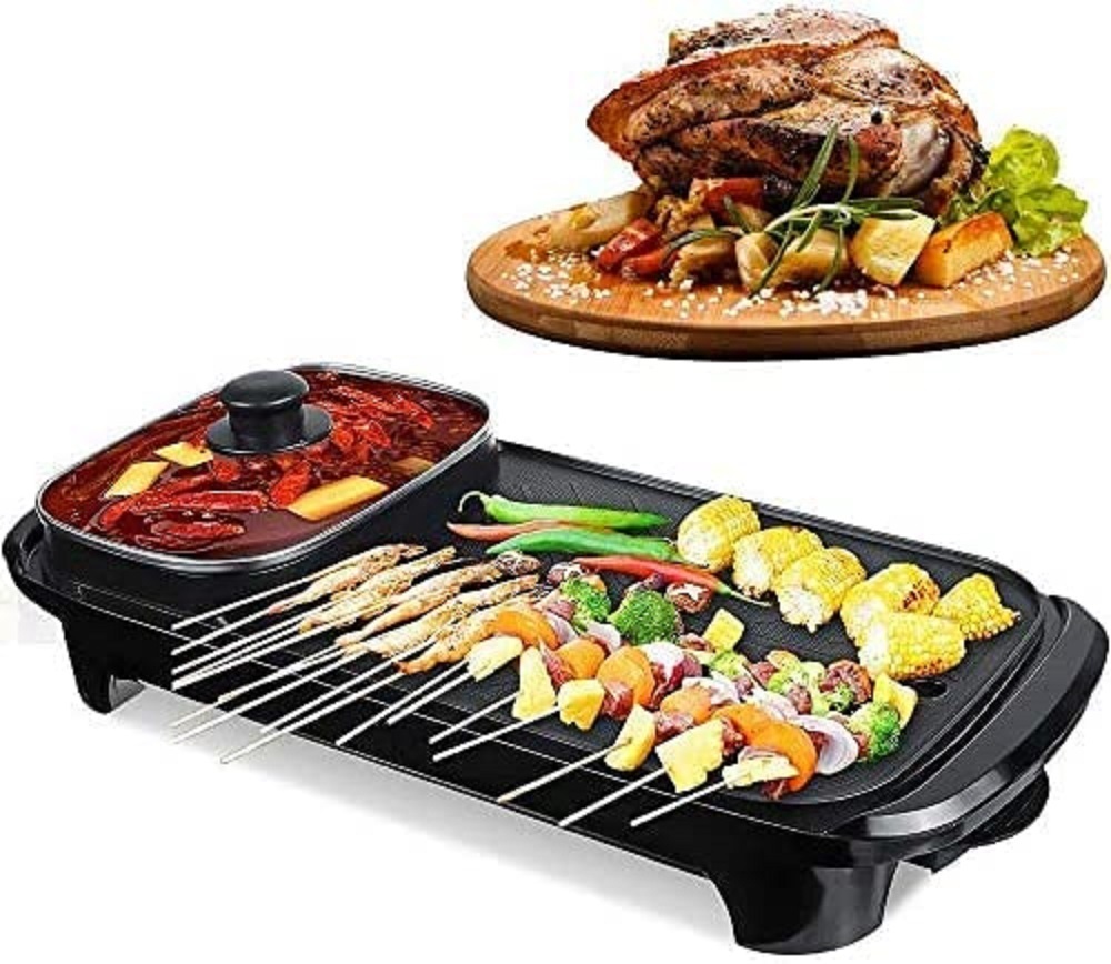 Mitsico Multifunctional Rinse One Pot Portable Home Electric Hot Pot Cooking Machine Multifunction Barbecue Pot Korean BBQ Hot Pot