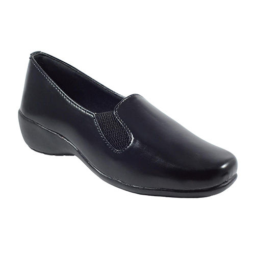 Ladies Black Office Uniform Shoes - Heel Size: Low