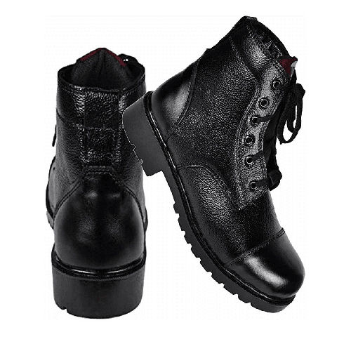 Mens Leather Black Boots - Insole Material: Pu