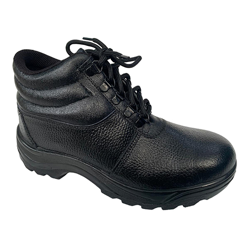 Black Leather PU Safety Shoes