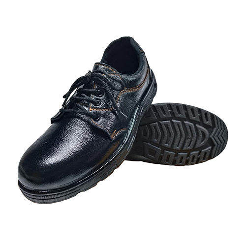 Leather Pvc Safety Shoes - Color: Black