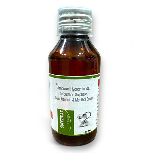 100 ML Ambroxol Hydrochloride Terbutaline Sulphate Guaiphensin And Menthol Syrup