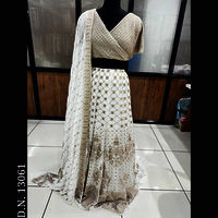 White Embroidered lehenga fabric set