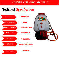 Knapsack Power Sprayer 35CC 4 Stroke | High Pressure Agricultural Back Pack Sprayer,