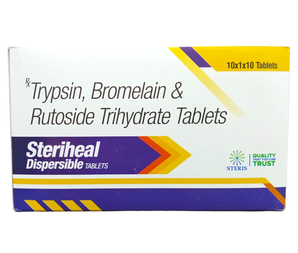 Trypsin Bp (96mg) , Bromelain (180mg) & Rutoside Trihydrate Bp (200mg)