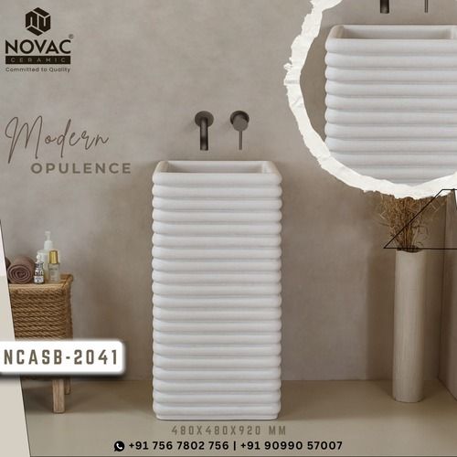 Ncasb 2041 Ceramic Stand Basin - Size: 450 450 860 Mm