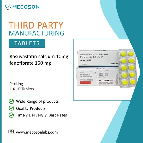 Rosuvastatin 10Mg + Fenofibrate 160Mg Tab - Feature: Medicines That Provides Better Control Over High Cholesterol And Triglyceride Levels. It Decreases The Risk Of Heart Diseases And Helps Prevent Strokes And Heart Attacks.