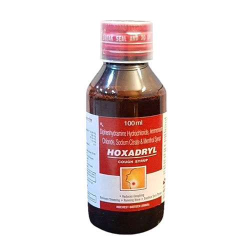 100 ML Dipherihydramine Hydrochloride Ammonium Chloride Sodium Citrate And Menthol Syrup