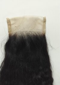 Indian Raw Human hair 4x4 Kinky Straight Transparent Lace Natural Color Human Hair Closure