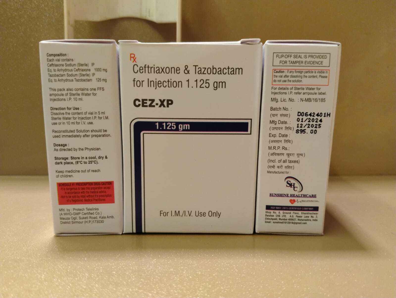 Ceftriaxone and Tazobactam Injection