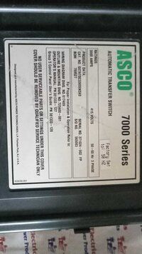 ASCO 7000 SERIES G07ATSC33000K5X0 AUTOMATIC TRANSFER SWITCH