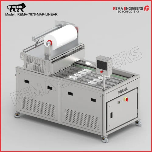 Automatic Soan Papdi Tray Sealing Machine - Color: Silver