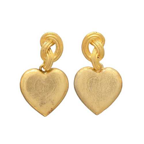 New Arrival Woman Golden Heart And Knot Stud Earrings