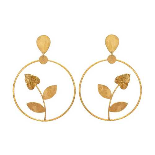 New arrival round golden leaf earrings for woman and girls