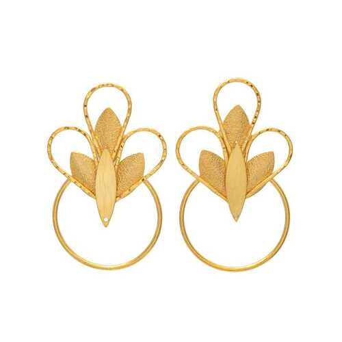 New arrival golden round drop earrings set