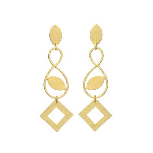 New arrival long dangle gold plated earring