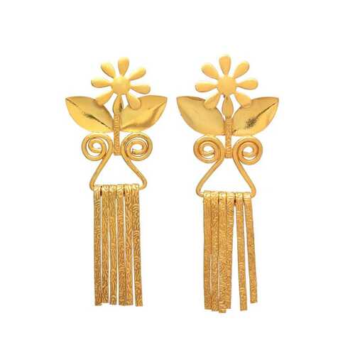 New arrival royal head golden dangle earring set