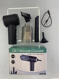 3 In 1 Car Vacuum Cleaner - Plastic, 5x10x8 Cm | Portable Usb Rechargeable, Wireless Operation, Multi-functional Blower, Eco-friendly Design