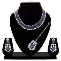 Traditional jewellery set| Colorstone Necklace| Wedding jewellery| Silver plated| Stone Necklace for women| Gift for her