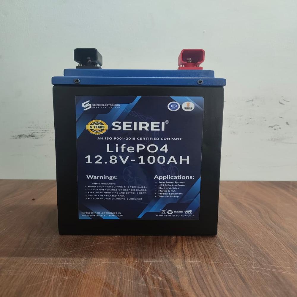 12.8V 100Ah Lifepo4 Battery - Color: Black