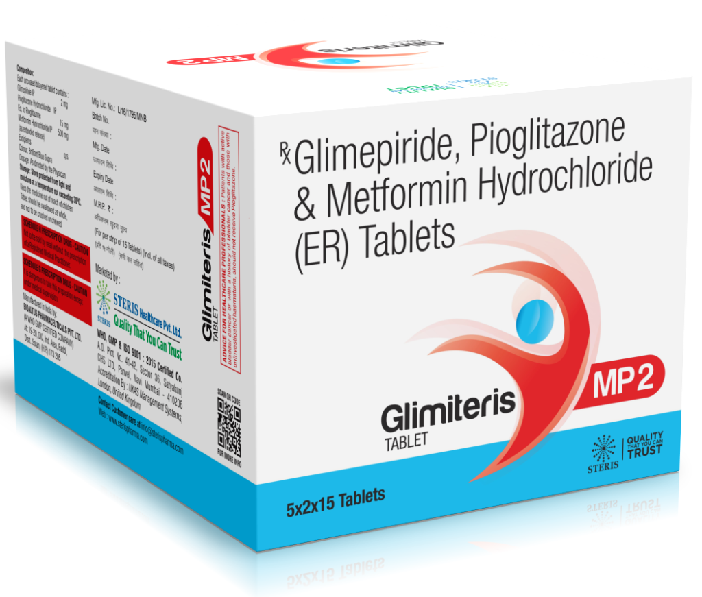 Glimepiride (2mg), Metformin SR (500mg) & Pioglitazone (15mg)