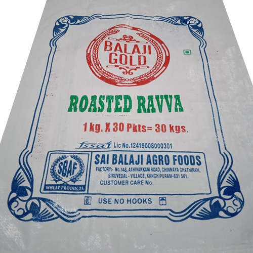 30Kg Roasted Ravva Pp Plastic Bag - Color: Different Available