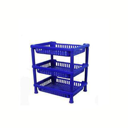 3 Tier Plastic Kitchen Rack - Color: Blue