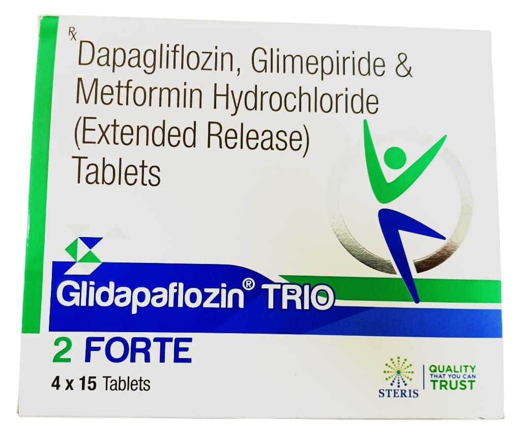 Dapagliflozin (10mg) , Glimepiride (2mg) & Metformin Hydrochloride (1000mg) ( Extended Release ) - Physical Form: Tablets