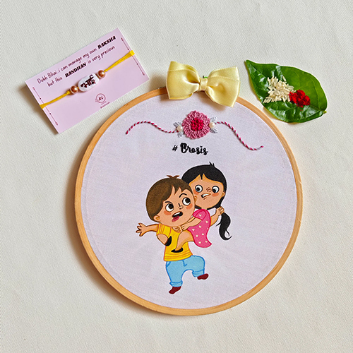 Quotes Embroidery Hoop Brother Sister Bestie Art