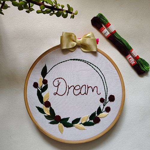 Quotes Embroidery Hoop Dream Art