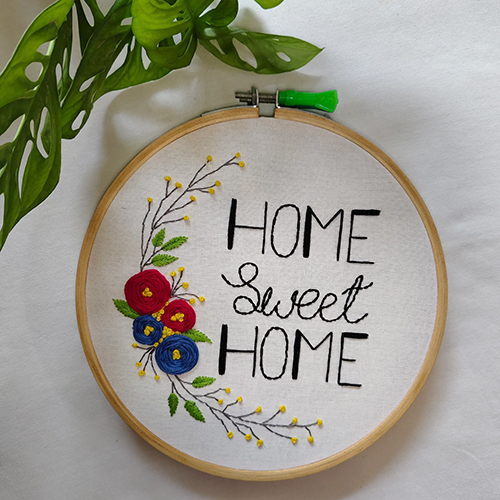 Quotes Embroidery Hoop Home Sweet Art