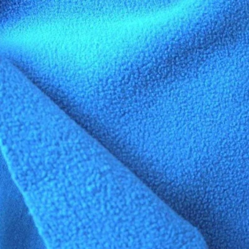 Anti Pilling Fleece Fabric - Anti Pilling Material, Lightweight, Washable, Blue Color, Plain Pattern, Ideal for Apparel & Clothing