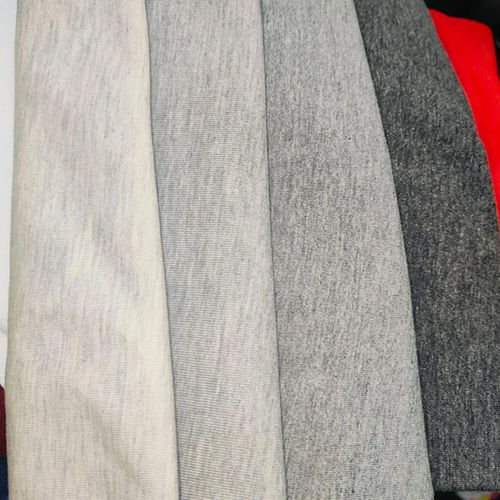 Poly Cotton Melange Fleece Fabric - Attributes: Light In Weight