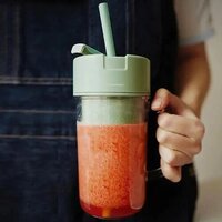 Juicer Blender Cup - Plastic, 300ml Size | Durable Materials, 1200mah Battery, Automatic Power Cut-off, 6 Blades, Compact And Easy To Use