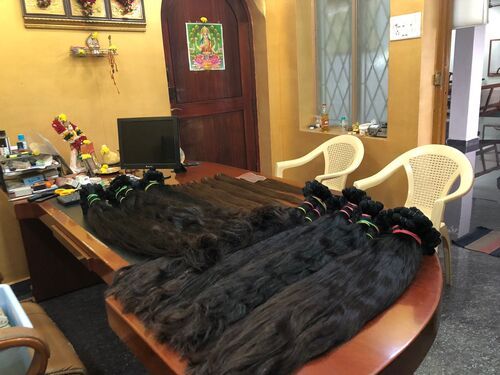 RAW INDIAN WEFT HAIR TEMPLE HAIR EXPORTER FACTORY PRICE  FULL HAIR BUNDLES IN CHENNAI