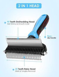 2 in 1 Brush Dog  Deshedding Tool