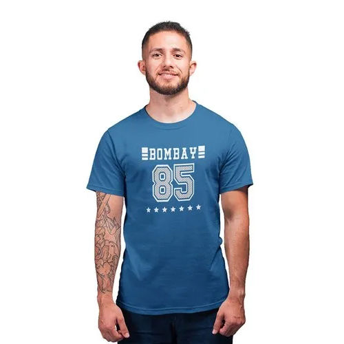 Mens Designer Printed T Shirt - Color: Blue