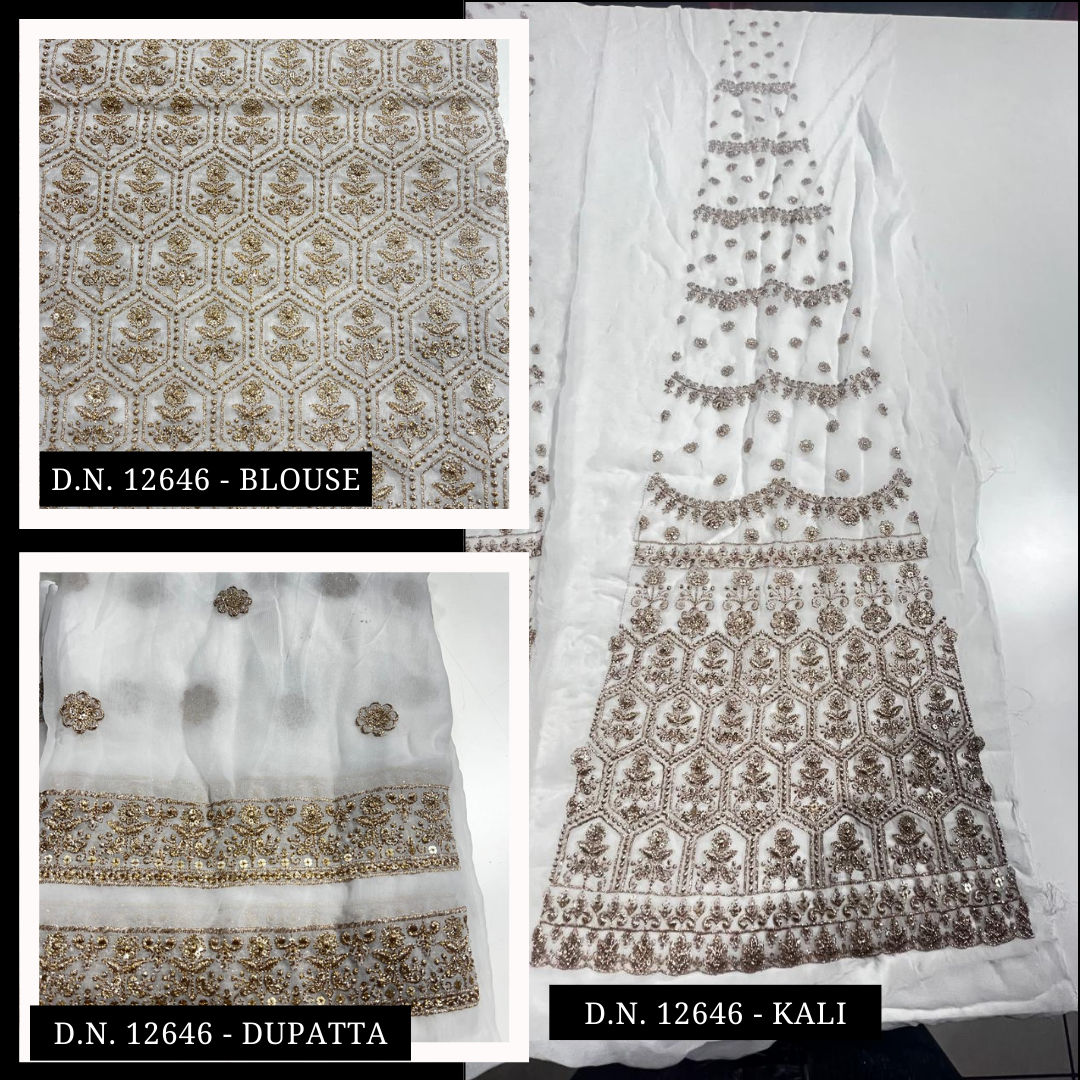 Madhav fashion Dyeable Designer Lehenga fabric