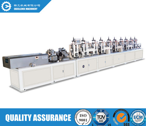 PLC controlled paper angle board machine with online punching device