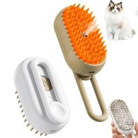 3 In 1 Cat Steam Brush - Silicone, 12x6.5x5.5 Cm | Self Cleaning, Detangling, Massage, Suitable For All Hair Types