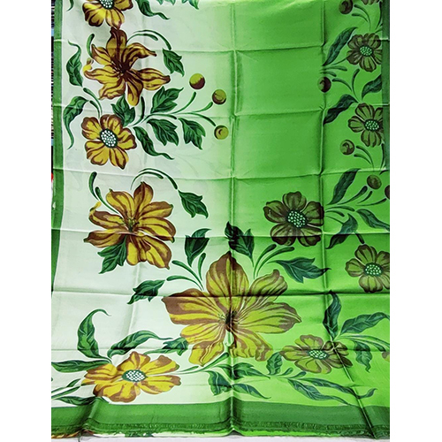 Floral Print Silk Saree
