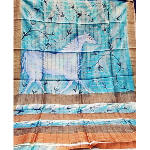 Printed Tussar Handloom Saree