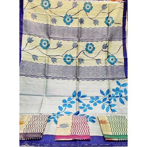 Printed Tussar Saree