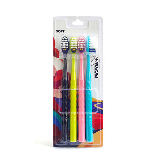 4Pc Soft Standee Tooth Brush - Bristle Color: Different Colour